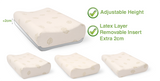 Naturelle Latex Pillow - Contoured, Adjustable, 3 Size Options